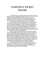 Esszék 'Computer Is the Best Teacher', 1.                