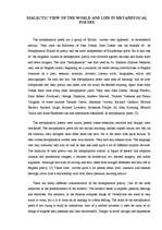 Esszék 'Dialectic View of the World and Life in Metaphysical Poetry', 2.                