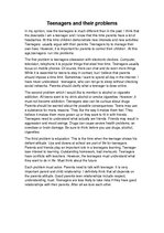 Esszék 'Teenagers and Their Problems', 1.                