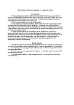 Esszék 'Advantages and Disadvantages of Computer Games', 1.                