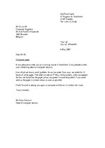 Minták 'Sample Letter in English', 1.                