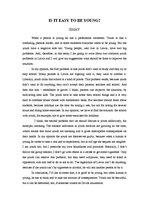 Esszék 'Is It Easy to Be Young?', 1.                