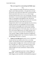 Esszék 'The Social Regard for Women During the Middle Ages', 1.                