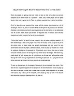 Esszék 'All Private Transport should be Banned from Town and City Centre ', 1.                