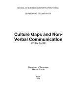 Összefoglalók, jegyzetek 'Culture Gaps and Non-Verbal Communication', 1.                