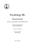 Gyakorlati jelentések 'Memory: Loftus and Palmer Experiment Replica', 1.                