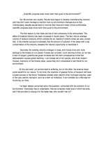 Esszék 'Scientific Progress Does More Harm than Good to the Environment?', 1.                