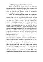 Esszék 'Children Growing Up with Technologies: Pros and Cons', 1.                