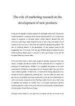 Kutatási anyagok 'The Role of Marketing Research in the Development of Products', 1.                