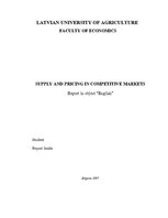Kutatási anyagok 'Supply and Pricing in Competitive Markets', 1.                