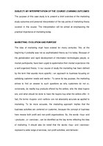 Kutatási anyagok 'Marketing Reflections on Learning Outcomes', 1.                