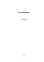 Kutatási anyagok 'Security Analysis: Warrant (Finance)', 1.                