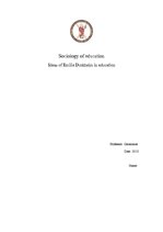 Kutatási anyagok 'Ideas of Emilie Durkheim in Education', 1.                