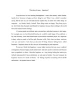 Esszék 'What does it Mean – Happiness?', 1.                