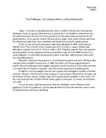 Esszék 'The Challenges I Am Going to Face as a Future Economist', 1.                