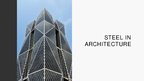 Prezentációk 'Steel in Architecture', 1.                