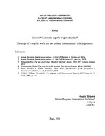 Esszék 'The Surge of a Unipolar World and the Military Keynesianism: USA Hegemony?', 1.                