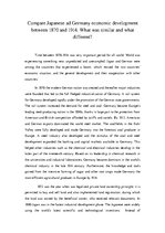 Összefoglalók, jegyzetek 'Compare Japanese ad Germany Economic Development Between 1870 and 1914', 1.                