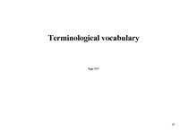Összefoglalók, jegyzetek 'Terminological Vocabulary', 37.                