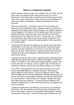 Esszék 'Music Is a Fundamental Necessity', 1.                