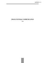 Kutatási anyagok 'Cross - Cultural Communication', 1.                