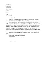 Minták 'Letter of Complaint', 1.                