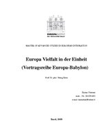 Esszék 'Does European Culture Exist?', 1.                