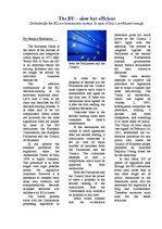 Esszék 'The EU – Slow but Efficient', 1.