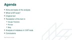 Prezentációk 'Analysis of Three Online MT Tools', 2.                
