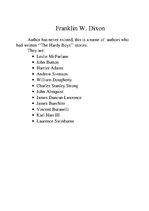 Összefoglalók, jegyzetek 'Franklin W.Dixon "The Secret Agent on Flight 101"', 2.                