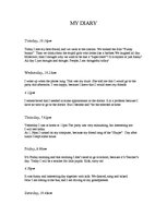 Összefoglalók, jegyzetek 'My Diary', 1.                