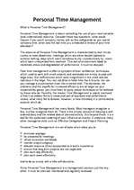 Összefoglalók, jegyzetek 'Personal Time Management', 1.                