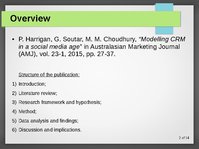 Prezentációk 'Modelling CRM in a Social Media Age', 2.                