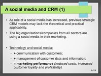 Prezentációk 'Modelling CRM in a Social Media Age', 4.                