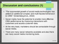 Prezentációk 'Modelling CRM in a Social Media Age', 12.                