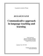 Kutatási anyagok 'Communicative Approach in Language Teaching and Learning', 1.                
