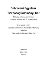 Esszék 'Mi a jóság?', 1.                