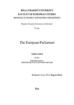 Kutatási anyagok 'The European Parliament', 1.                
