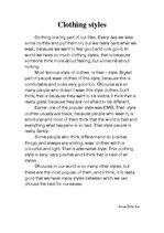 Esszék 'Clothing Styles', 1.                