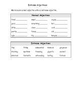 Összefoglalók, jegyzetek 'Adjectives', 1.                