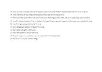 Összefoglalók, jegyzetek 'The Film Industry. Crossword', 2.                