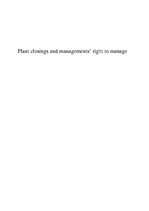 Kutatási anyagok 'Plant Closings and Managers. Right to Manage', 1.                