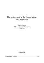 Kutatási anyagok 'Organisations and Behaviour', 1.                