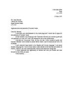 Esszék 'Application for the Position of Tourism Guide ', 1.                