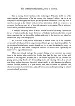 Esszék 'The Need for the Internet Access in Schools', 1.                