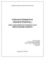 Esszék 'M.Ondaatje's Novel "The English Patient"', 1.                