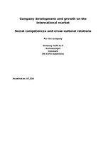 Kutatási anyagok 'Company Development and Growth on the International Market', 1.                