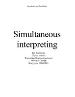 Kutatási anyagok 'Simultaneous Interpreting', 1.                
