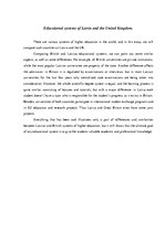 Esszék 'Educational Systems of Latvia and Great Britain ', 1.                