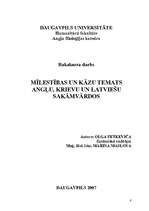 Záródolgozatok 'Theme of Love and Marriage in English, Russian and Latvian Proverbs', 3.                